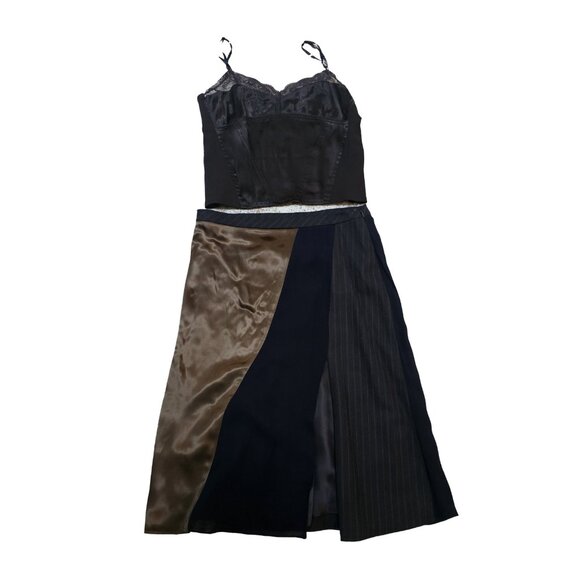 DKNY 2-Piece Set - Camisole Top & A-line Geometric Skirt - Picture 1 of 5
